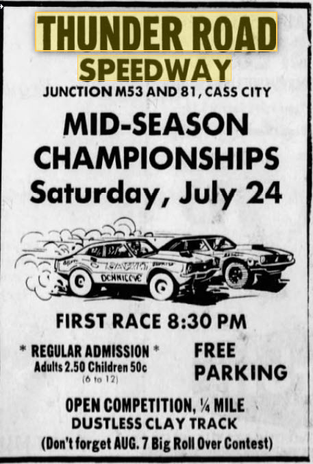 Thunder Road Speedway - July 22 1971 Ad (newer photo)